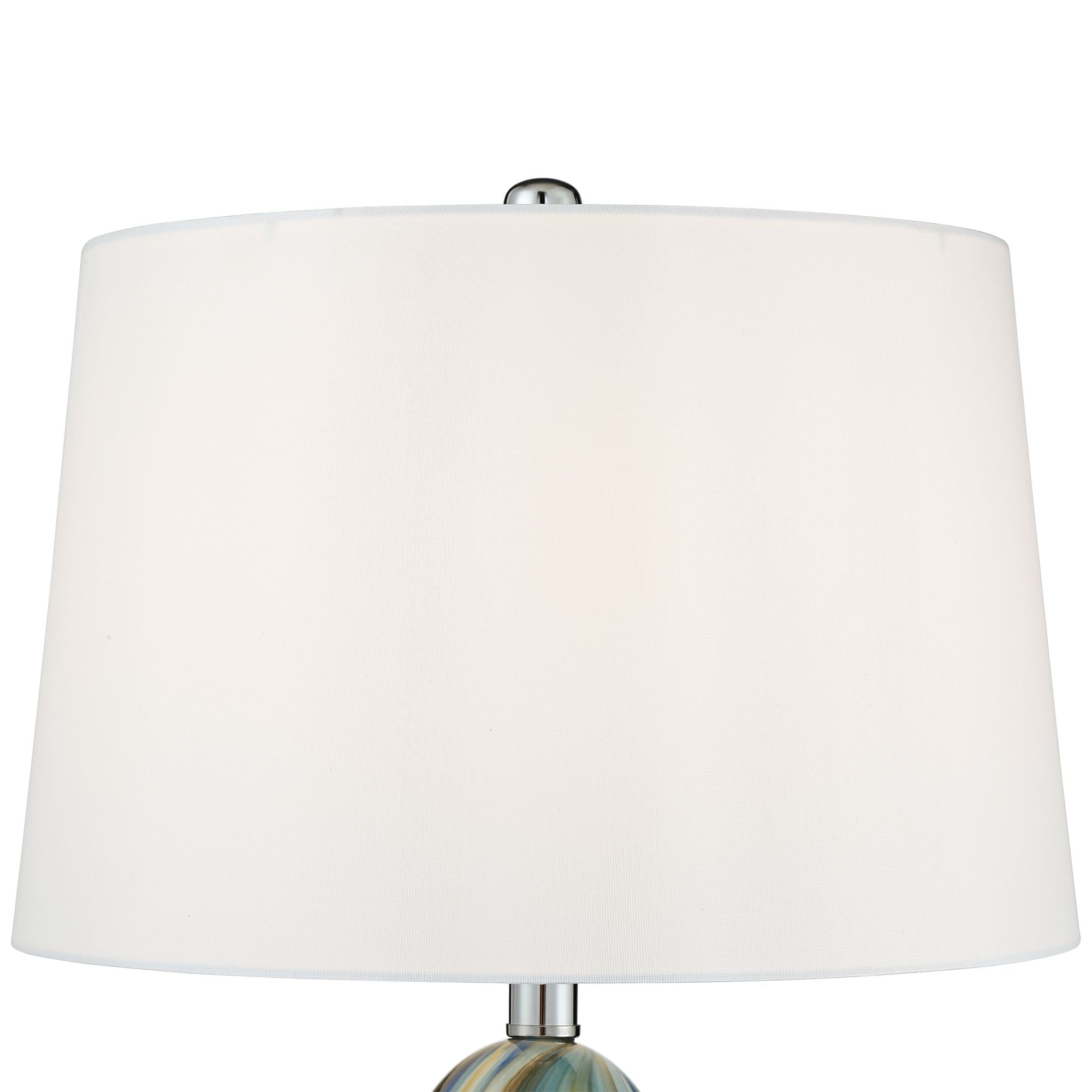 Modern Coastal Table Lamps Set of 2 Blue Art Glass A905