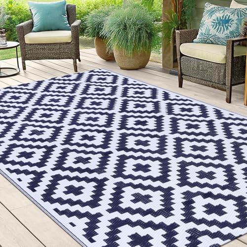Waterproof Outdoor Rug 5x8 ft, Reversible Plastic Straw Patio Mat Z2613