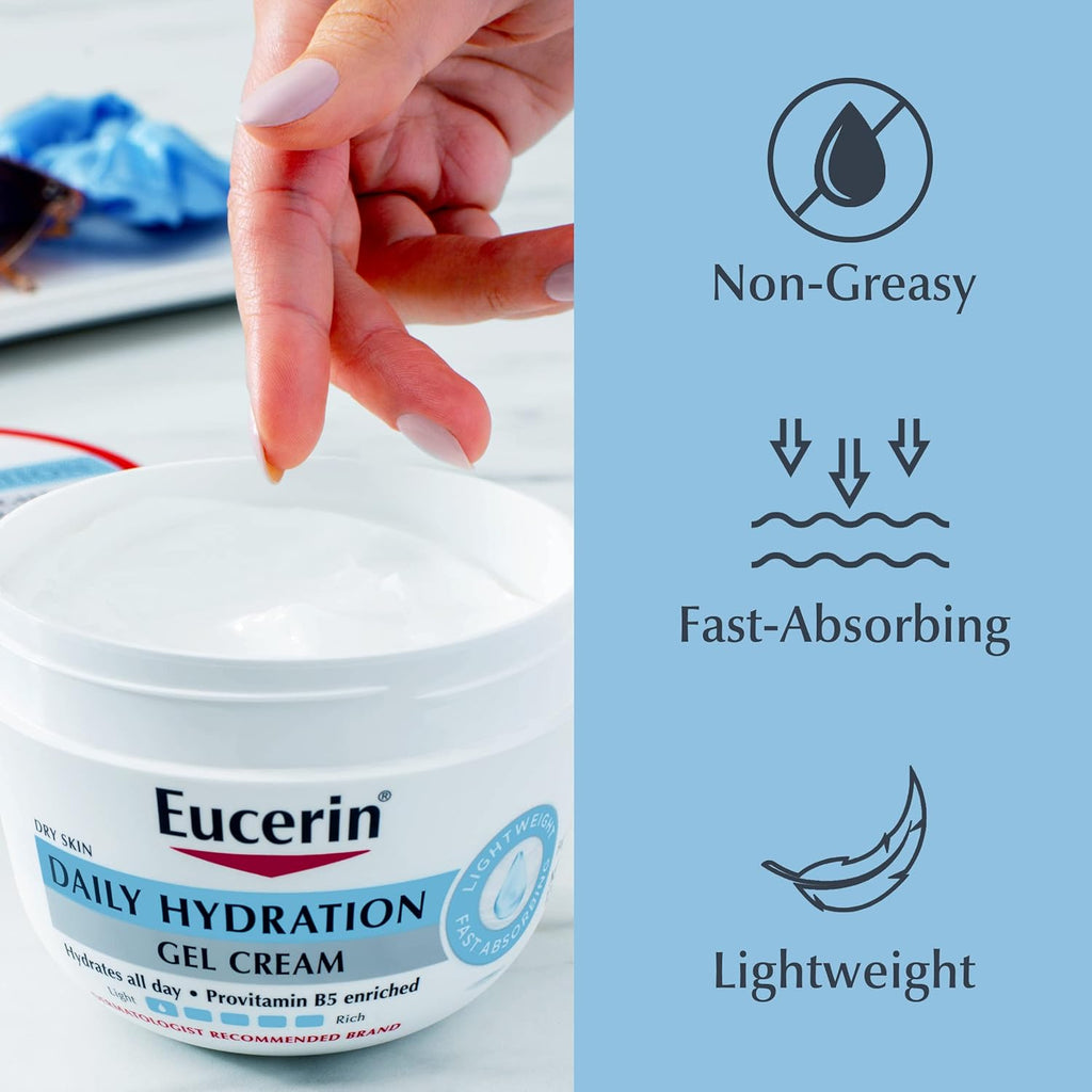 Daily Hydration Gel Cream, Fragrance Free Body Moisturizer for Dry Skin, 12 Oz Jar V19039
