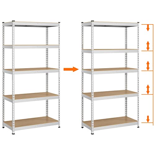 5-Tier Adjustable Metal Shelving Unit for Garage, Pantry, and Warehouse M7734