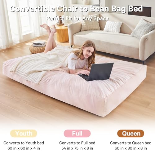 Giant Bean Bag Chair Convertible Bed with Microfiber Cover X2136