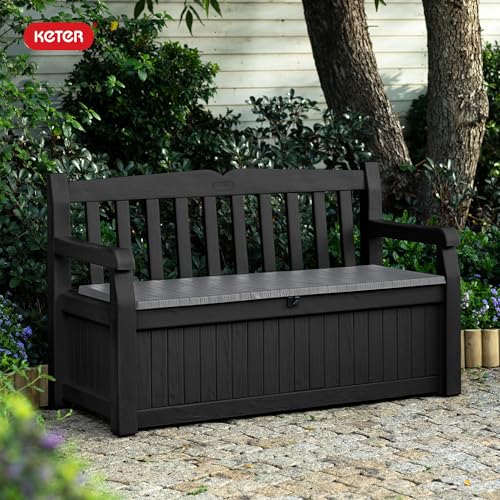 70 Gallon Outdoor Storage Bench Deck Box for Patio and Garden Tools S752
