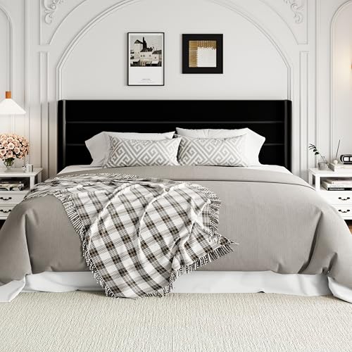 Full Size Lift Up Storage Bed with Wingback Headboard, Hydraulic Support, Light Beige P736605