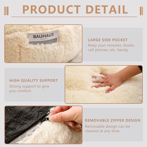 Giant Faux Fur Bean Bag Chair for Adults with Filler T74545