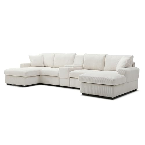 Modular Sectional Sofa with Ottoman, U-Shaped Lounge Couch H930