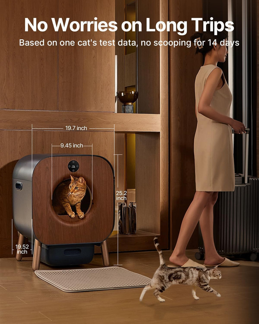 Automatic Self-Cleaning Cat Litter Box for Multi Cats, Extra Large with Odor Control E659