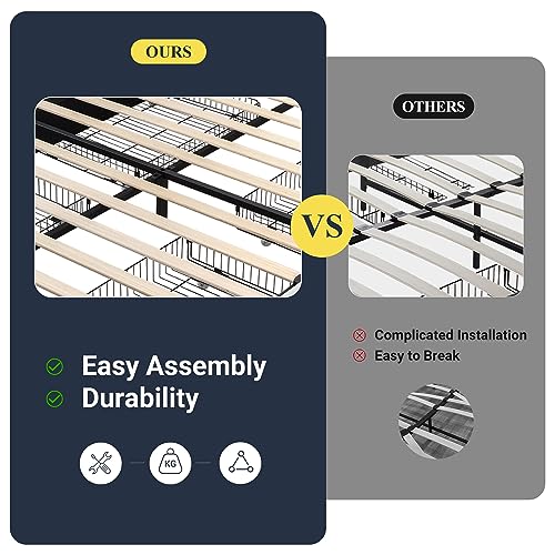 Upholstered Queen Platform Bed Frame with 4 Storage Drawers and Headboard G724955