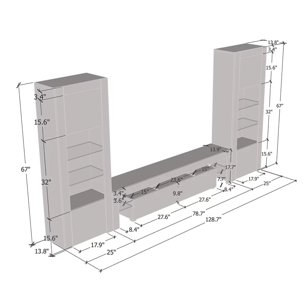 Modern Wall Unit Entertainment Center G205