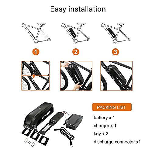 Ebike Battery 36V 13Ah Down Tube Lithium-Ion for Electric Bicycle I3593