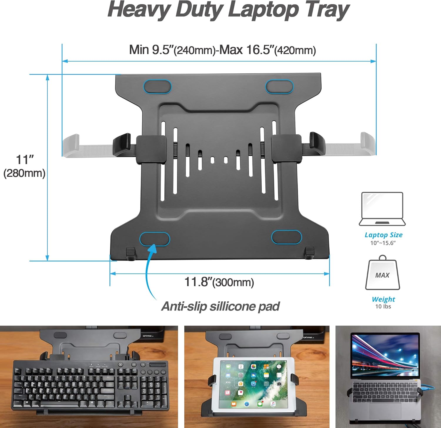 Laptop and Monitor Arm for 15.6" Notebook and 32" Monitor, Dual Full Motion Adjustable Arms W796351