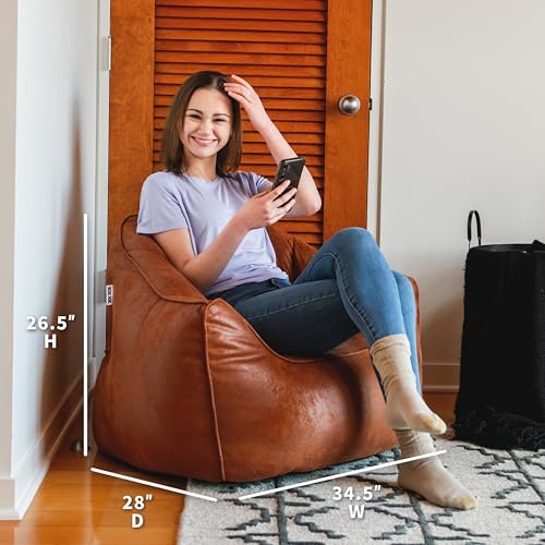 Dorm Bean Bag Chair with Drink Holder and Pocket, 3 feet R2503