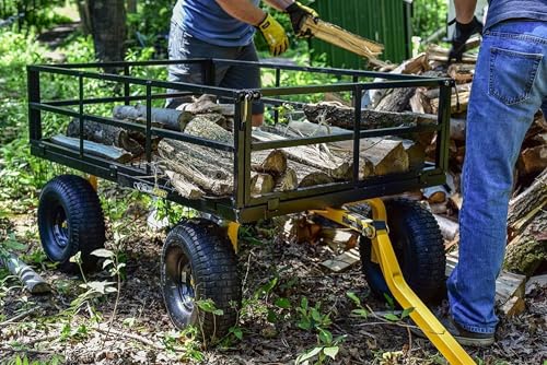 Heavy Duty Steel Mesh Utility Wagon Cart for Outdoor Hauling and Gardening I141134