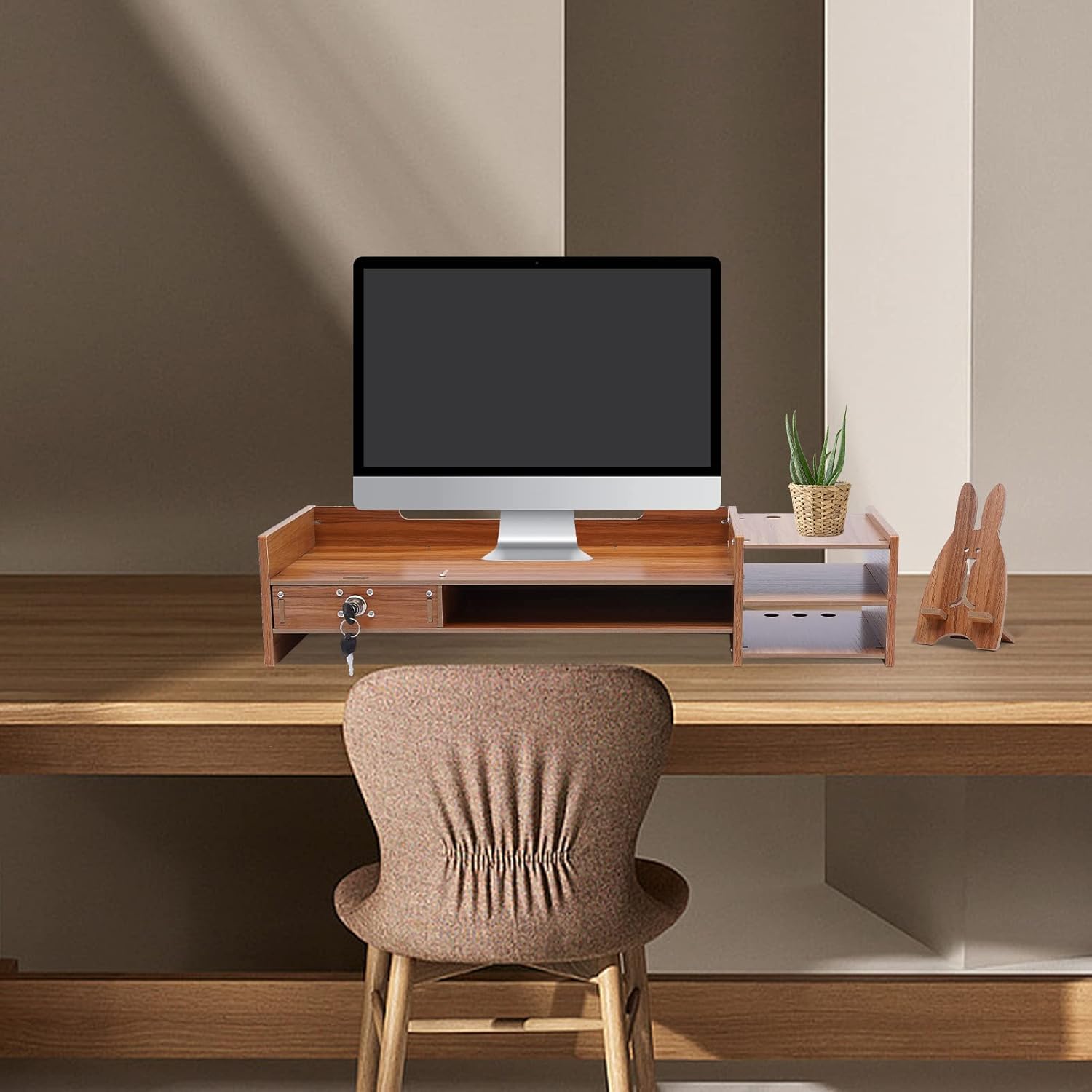 Monitor Stand Riser with Drawers, Desktop Organizer for Computer and Office G320