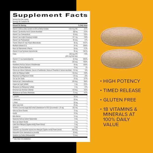 Men’s Sport Multivitamin Caplets, Timed Release, 180 ct T18828