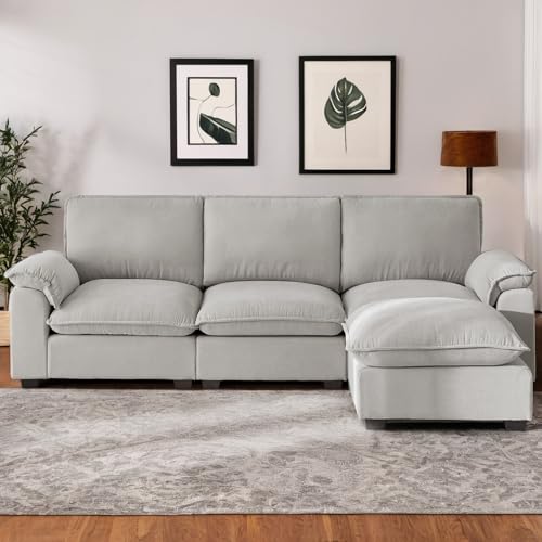 L Shaped Sectional Sofa Chenille Fabric for Living Room N6790