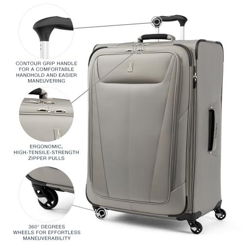 Softside Expandable Carry-On Luggage with 4 Spinner Wheels, Lightweight Suitcase H323