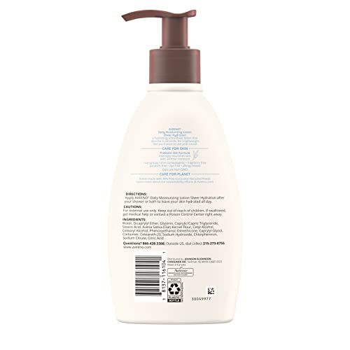 Fragrance-Free Daily Moisturizing Lotion with Prebiotic Oat for Dry Skin, 18 fl. oz L4839