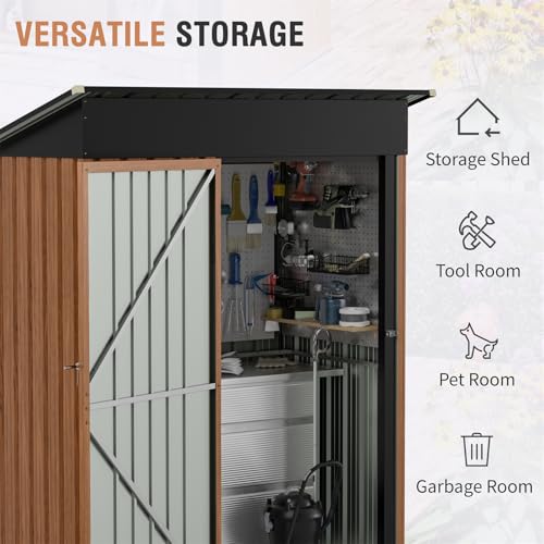 Metal Storage Shed 5x3 ft with Lockable Door for Garden and Backyard B82351