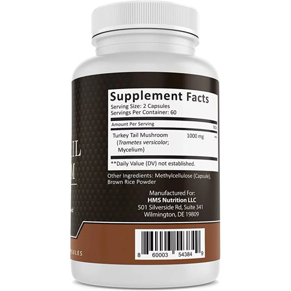 Turkey Tail Mushroom 1000mg Capsules Non-GMO Vegan U58375