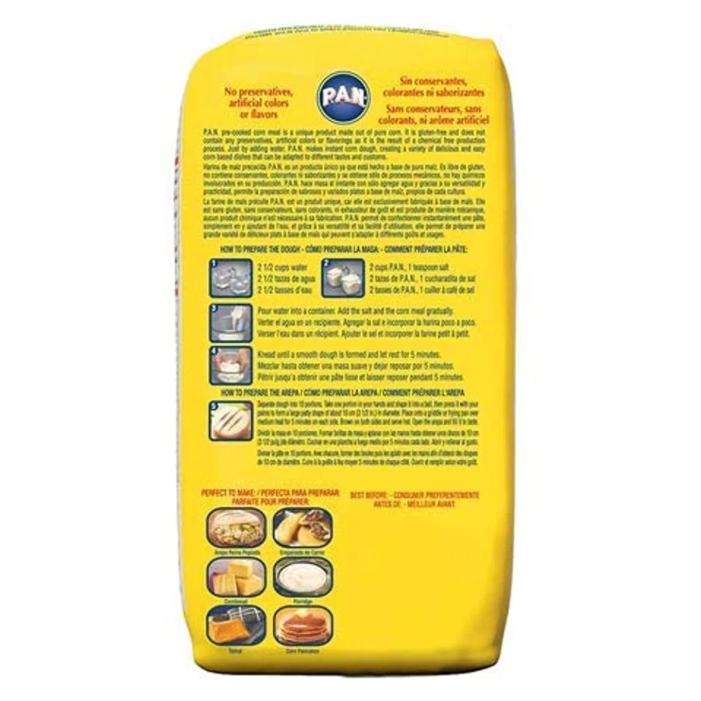 White Corn Meal Pre-cooked Gluten Free Kosher Flour for Arepas, 1 kg (Pack of 4) Z18516