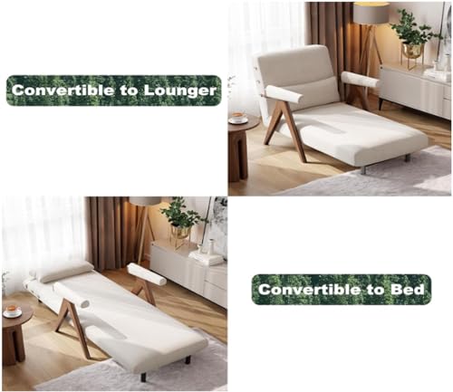 Convertible Sofa Bed Chair, 3-in-1 Sleeper Chair with Adjustable Backrest Q50542
