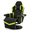 360° Swivel Gaming Recliner Chair, Ergonomic PU Leather with Adjustable Backrest, Footrest, Cup Holder M2617