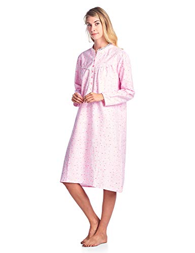 Women's Flannel Floral Long Sleeve Nightgown K416