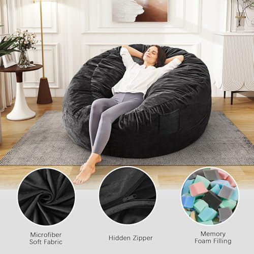 Giant Bean Bag Chair Convertible Bed with Microfiber Cover X2136