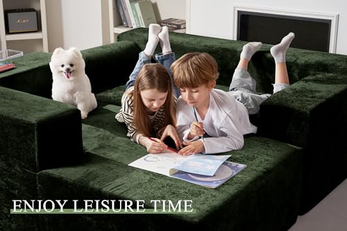 L-Shape Modular Sectional Sofa with Deep Seat, No Assembly Required C597556