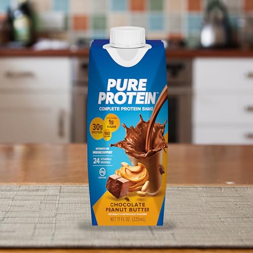 Strawberry Protein Shake, 30g Protein, Ready to Drink, 11oz Bottles, 12 Pack J47857