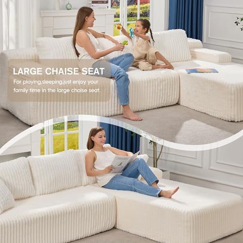 Modular L-Shape Sectional Sofa with Oversized Chaise A47792