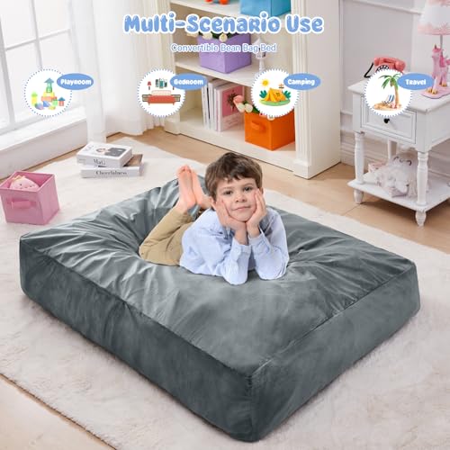 Giant Bean Bag Chair Convertible Bed with Microfiber Cover X2136