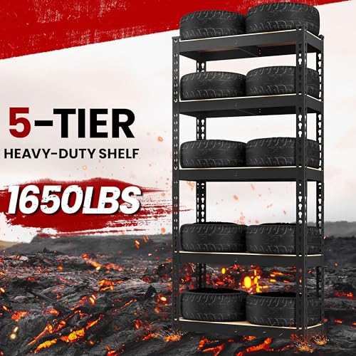 5-Tier Adjustable Metal Shelving Unit for Garage, Pantry, and Warehouse M7734