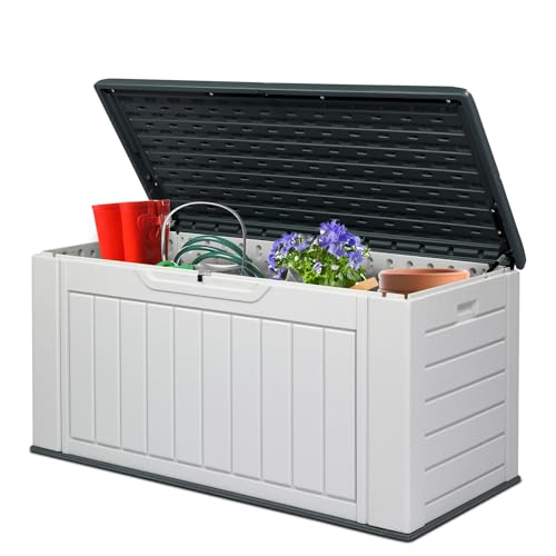 Outdoor Storage Shed, Resin Cabinet with Lockable Weatherproof Design O6489
