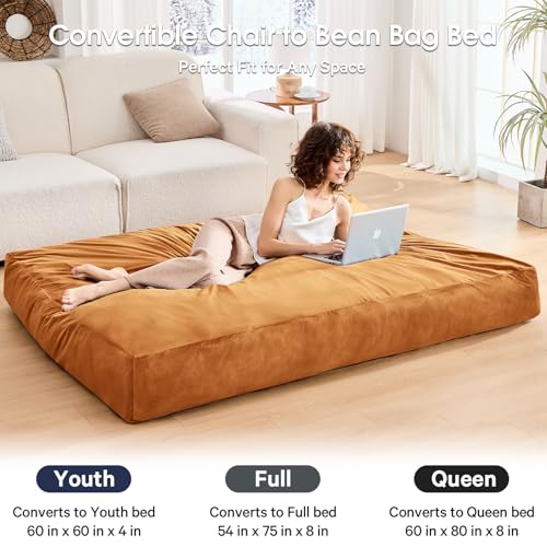 Giant Bean Bag Chair Convertible Bed with Microfiber Cover X2136