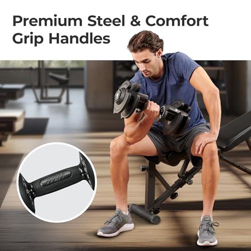 Adjustable Dumbbells 6-in-1, Quick Adjust Weight for Home Gym S711