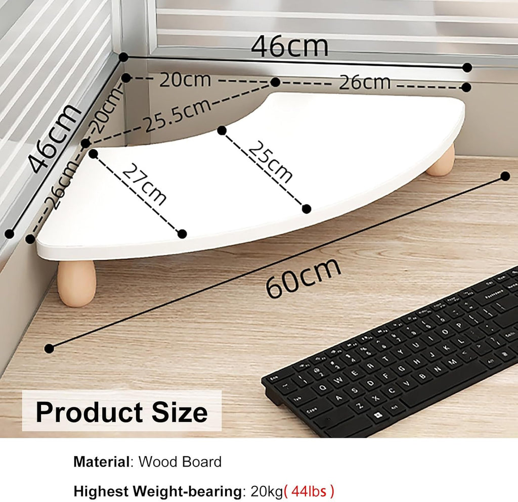 Corner Monitor Stand with Wood Desk Storage Organizer D168610