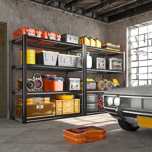 40" W Garage Shelving 2240 LBS Storage Shelves Adjustable Metal Heavy Duty 4 Tier R5651