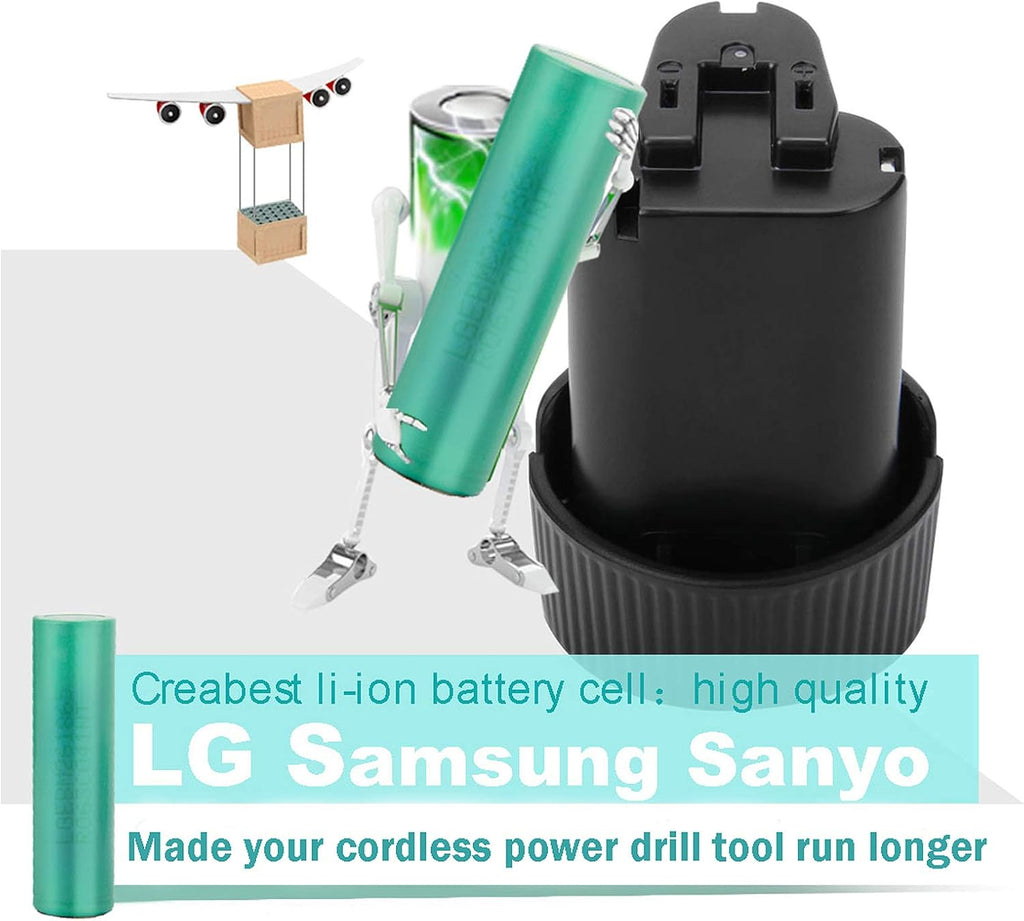 2 Pack 3000mAh 10.8V Li-ion Replacement Battery P4620