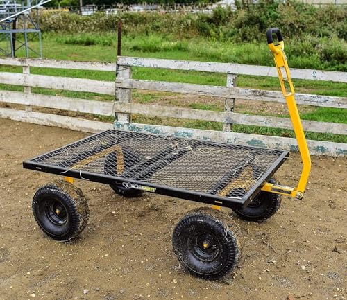 Heavy Duty Steel Mesh Utility Wagon Cart for Outdoor Hauling and Gardening I141134