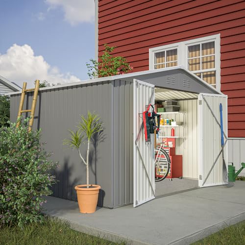 Outdoor Storage Shed, Heavy-Duty All-Weather Tool Shed with Lockable Doors C3585