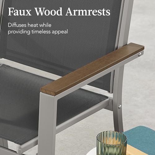 Outdoor Textilene Patio Conversation Set with Loveseat and Coffee Table V736