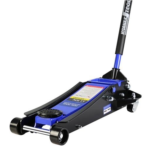 Heavy Duty Hydraulic Floor Jack, Low Profile Steel Racing Jack, 2 Ton Capacity, Blue H1350