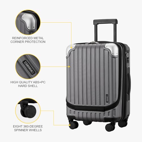 Carry On Luggage, 20" Hardside Spinner Suitcase with TSA Lock E464786