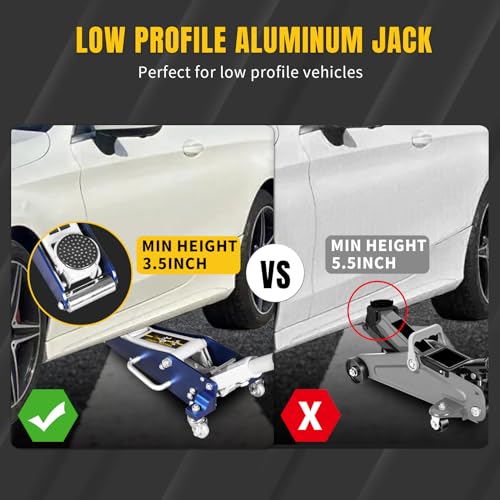 2.5 Ton Trolley Jack with Carrying Case Hydraulic Low Profile Floor Jack for Cars C877326