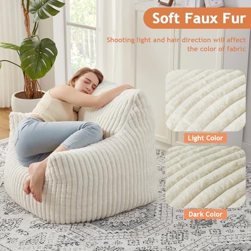 Plush Bean Bag Chair with Armrests for Adults and Teens M473