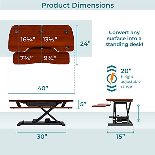 Electric Standing Desk Converter, Height Adjustable Sit to Stand Riser, Dual Monitor Workstation, Black Z74939