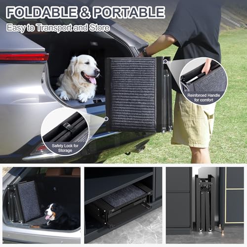 Folding Dog Ramp for Car, SUV & Truck, Non-Slip Surface, 250 lbs Capacity V950