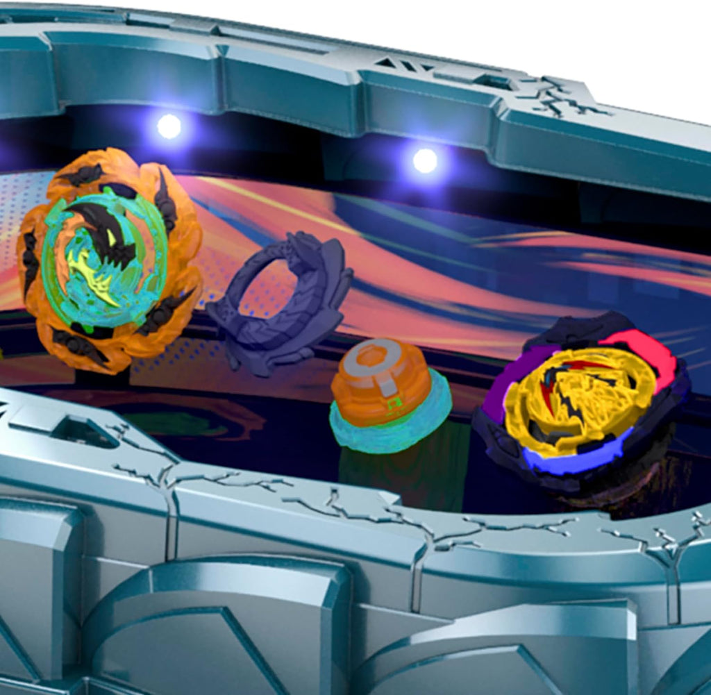 Spinning Tops Battle Set with Stadium and 2 Launchers, Toys for Ages 8 and Up Z3444