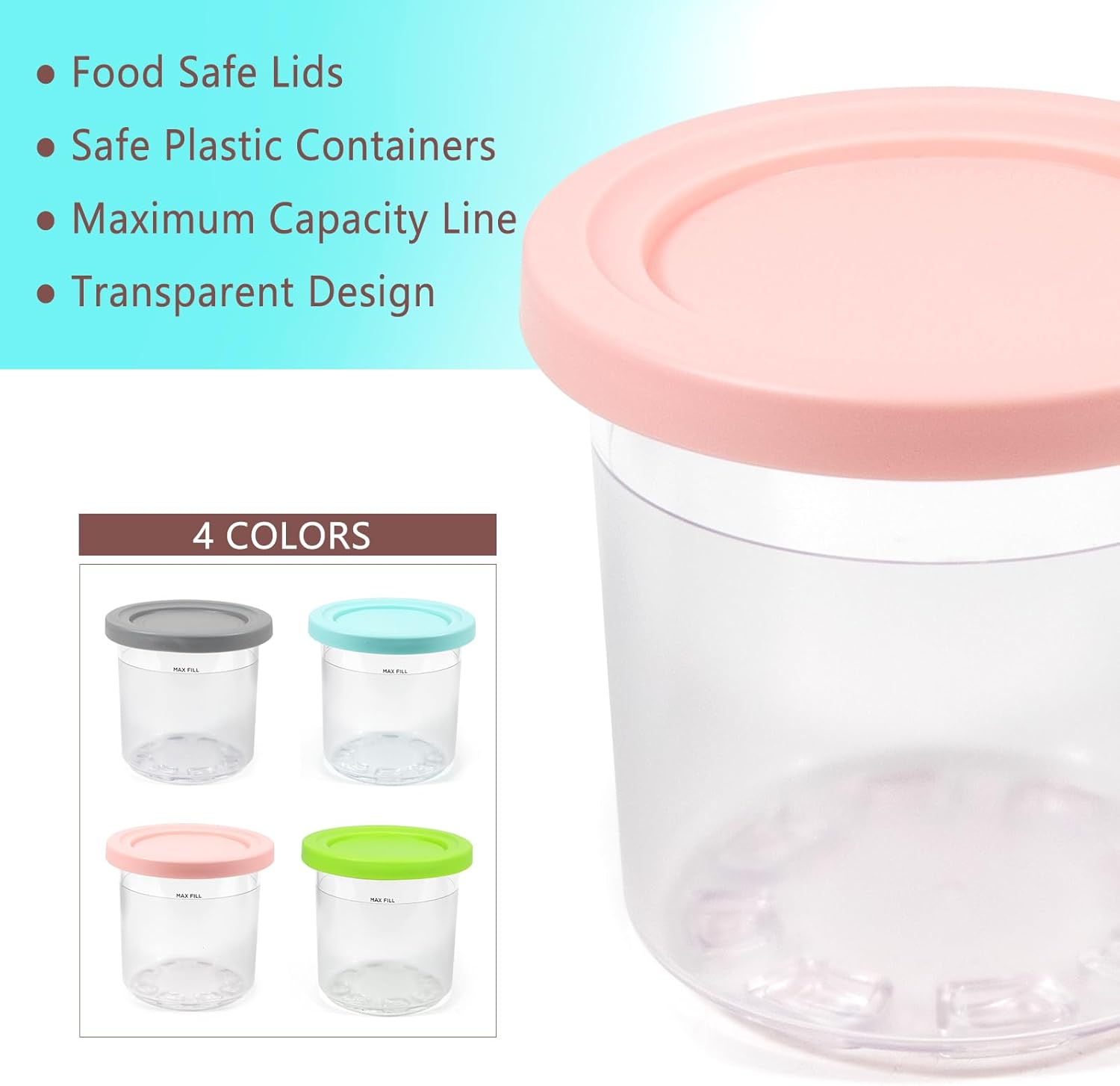 Replacement Containers with Lids, 4 Pack T28495